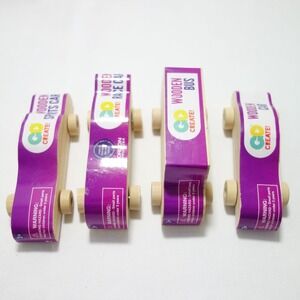 Go Create Horizon Set of 4 Wooden Play Vehicles Car Sports Car Bus Race Car‎